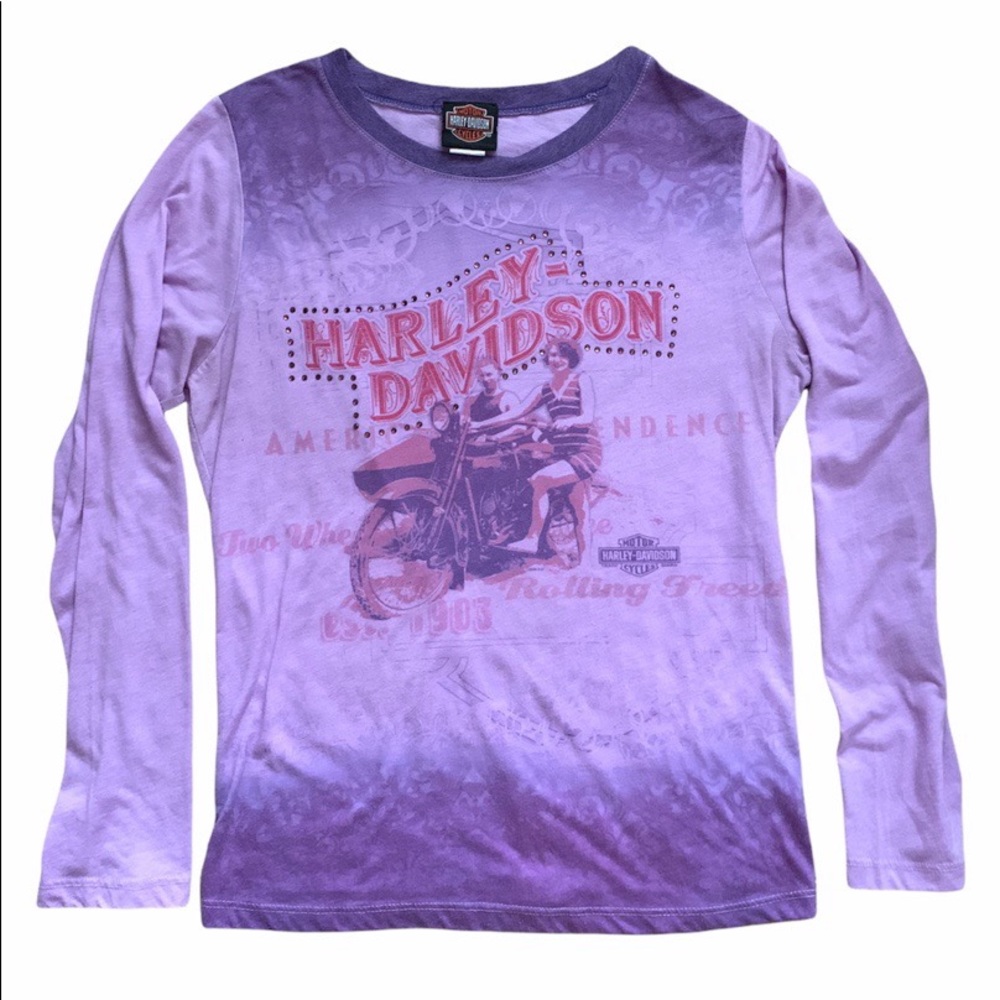 Rare Purple Harley Davidson Long Sleeve Top